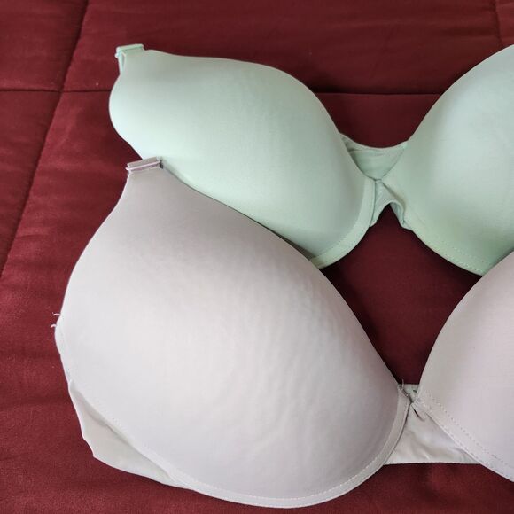 Victoria’s Secret Bras Lot 2 Women 38C Aqua Teal & Blush Pink Convertible Straps - Picture 2 of 15